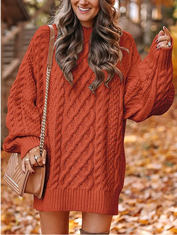 Sweater Dress – Oversized Cable – Cozy Chic