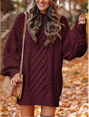Sweater Dress – Oversized Cable – Cozy Chic