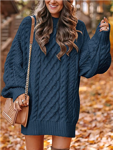Sweater Dress – Oversized Cable – Cozy Chic