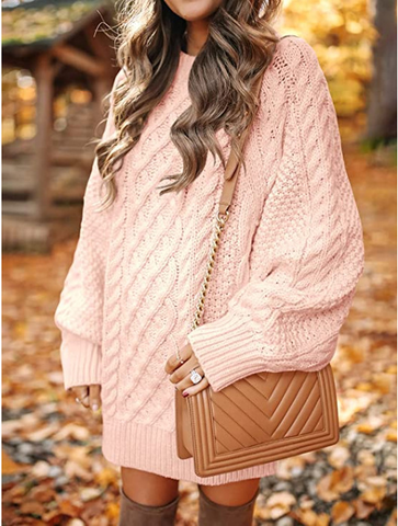 Sweater Dress – Oversized Cable – Cozy Chic