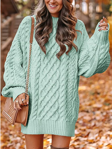 Sweater Dress – Oversized Cable – Cozy Chic