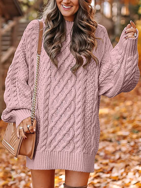 Sweater Dress – Oversized Cable – Cozy Chic