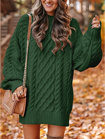 Sweater Dress – Oversized Cable – Cozy Chic