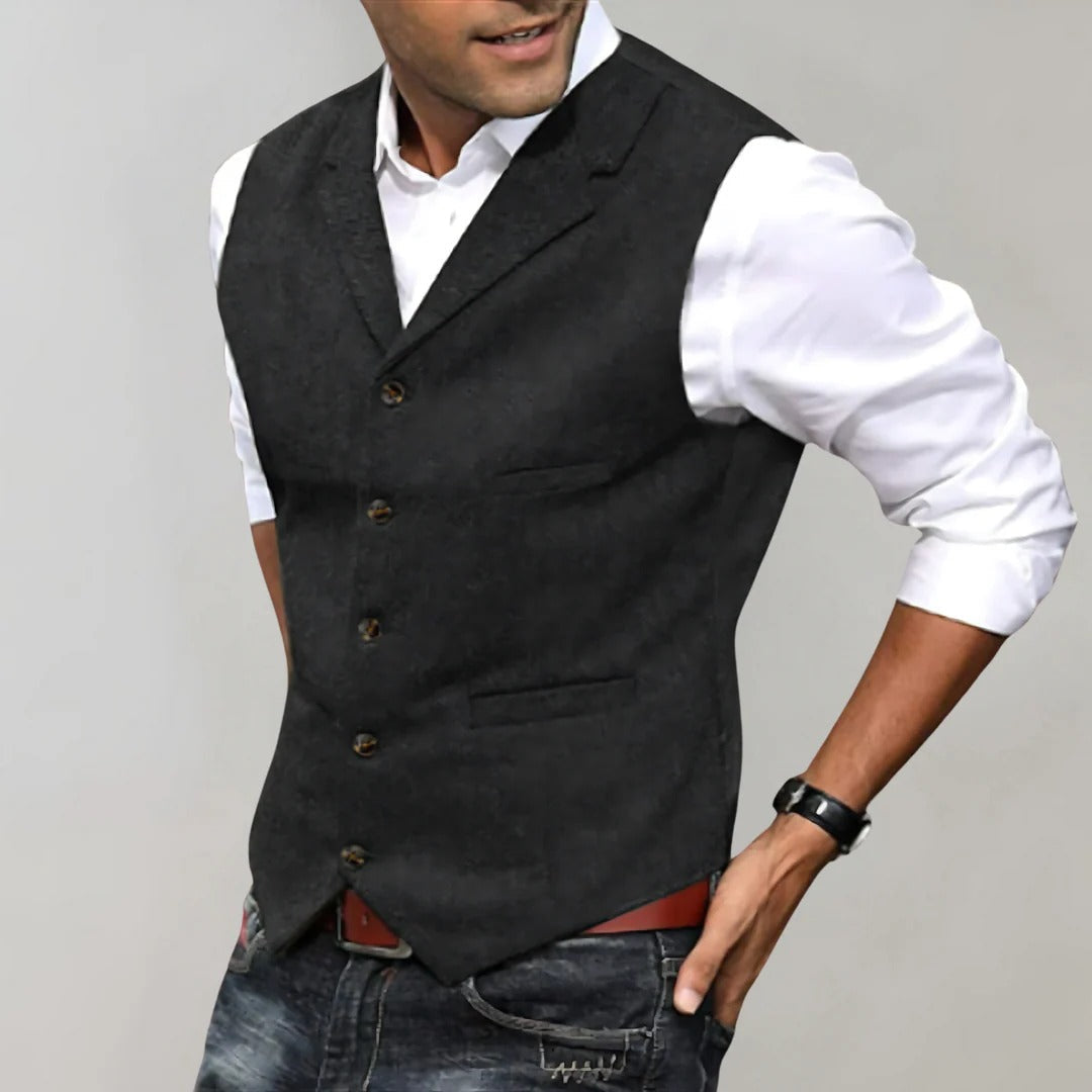 Herringbone Vest – Slim Fit – Adjustable Back Strap Detail