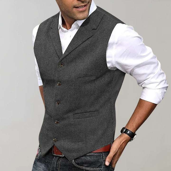 Herringbone Vest – Slim Fit – Adjustable Back Strap Detail