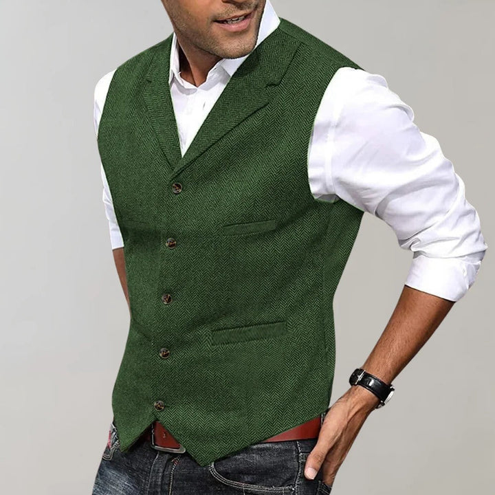 Herringbone Vest – Slim Fit – Adjustable Back Strap Detail