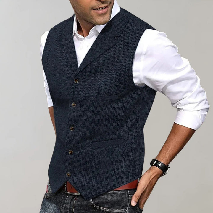 Herringbone Vest – Slim Fit – Adjustable Back Strap Detail