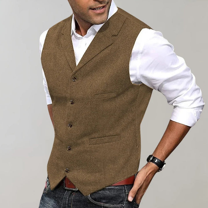 Herringbone Vest – Slim Fit – Adjustable Back Strap Detail