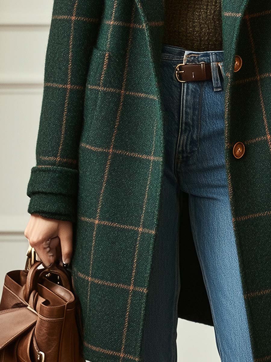 Overcoat – Tailored Fit – Plaid Style