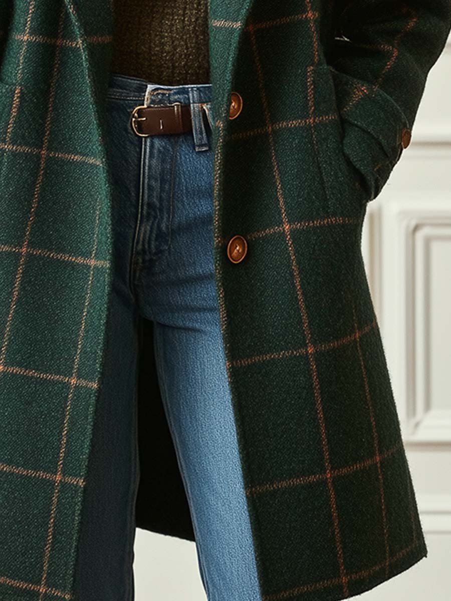 Overcoat – Tailored Fit – Plaid Style