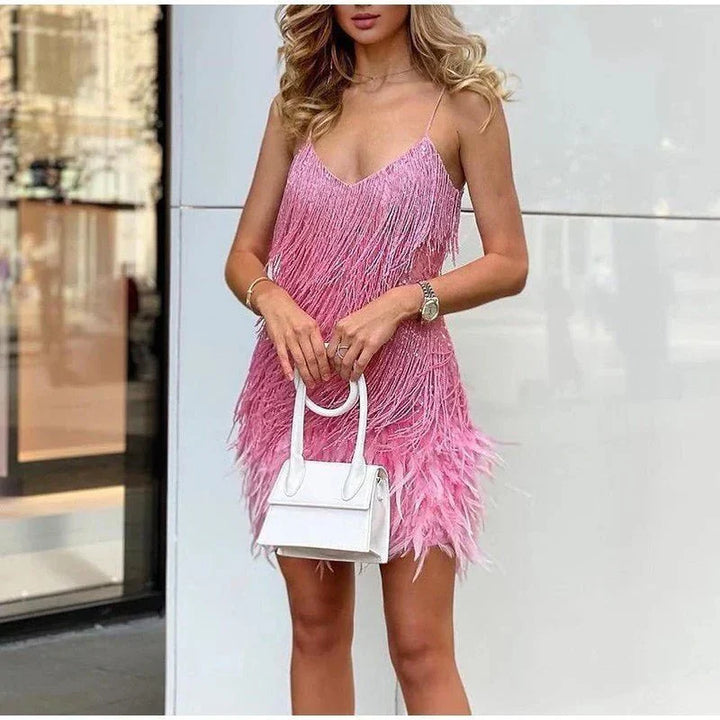 Dress – Feather Fringe – Elegant