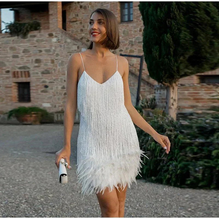 Dress – Feather Fringe – Elegant