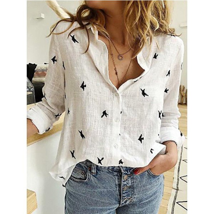 Linen Button Blouse – Casual Chic – Breathable Cotton Style